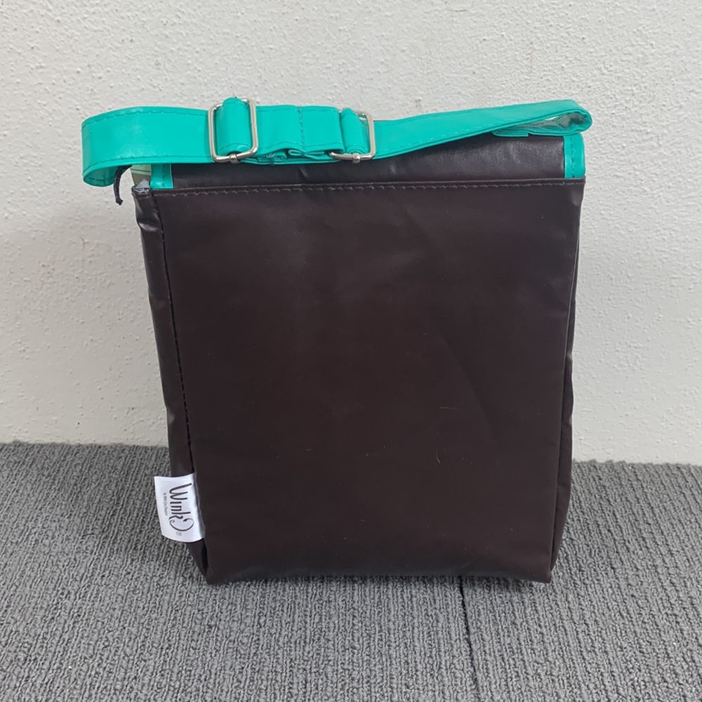 Wink Lunch Bag Dark Brown Green Explicit Content Insulated Wild Eye Designs NWT - Picture 6 of 13